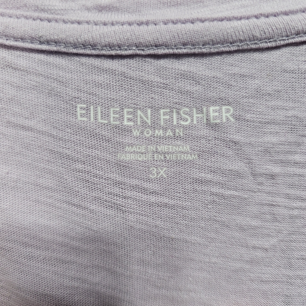EILEEN FISHER Women's Lavender T-shirt Organic Cotton Relaxed Fit S/S Size 3X. - Picture 5 of 7